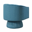 Pemberly Row Velvet Barrel Back Swivel Chair with Channel Stitching in Dark Teal