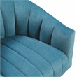 Pemberly Row Velvet Barrel Back Swivel Chair with Channel Stitching in Dark Teal