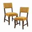 Pemberly Row Chenille Upholstered Side Chair with Wood Frame in Mustard