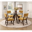 Pemberly Row Chenille Upholstered Side Chair with Wood Frame in Mustard