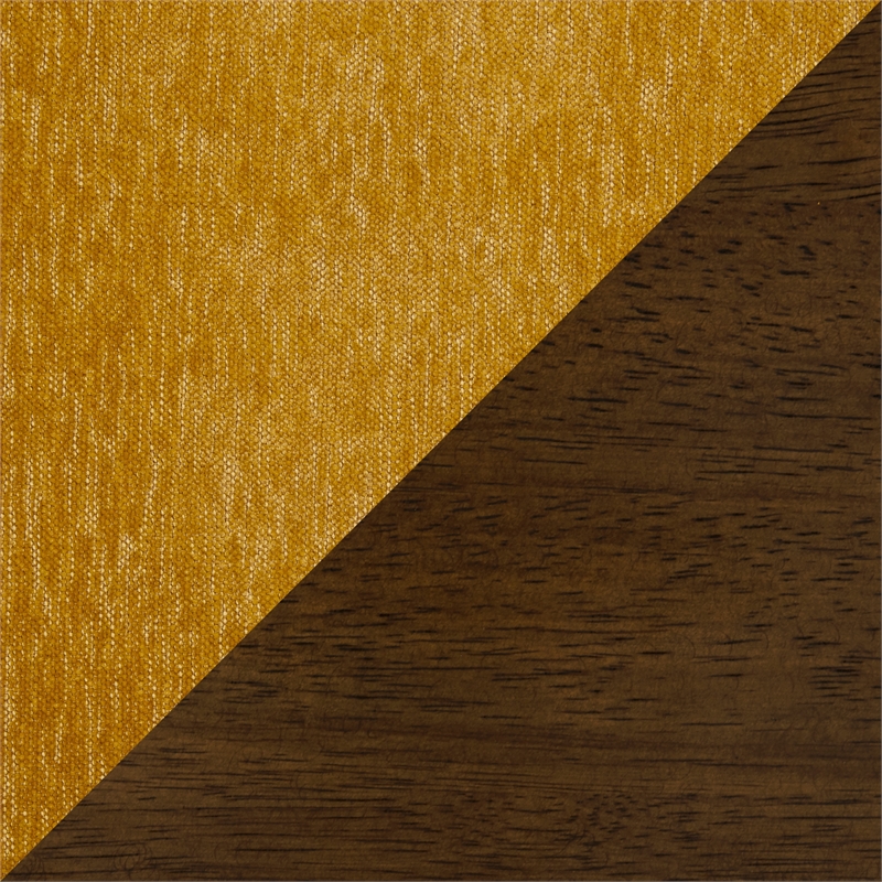 Pemberly Row Chenille Upholstered Side Chair with Wood Frame in Mustard