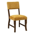 Pemberly Row Chenille Upholstered Side Chair with Wood Frame in Mustard