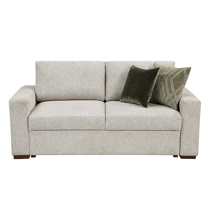 Pemberly Row Loveseat with Reversible Cushions & 2 Pillows in Sage Sand