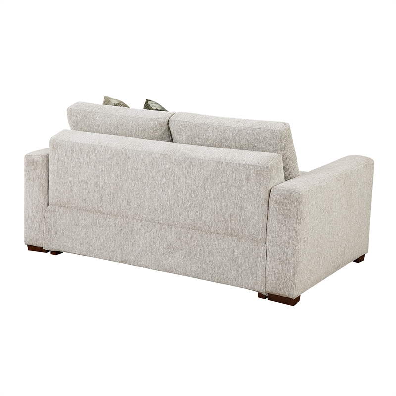 Pemberly Row Loveseat with Reversible Cushions & 2 Pillows in Sage Sand