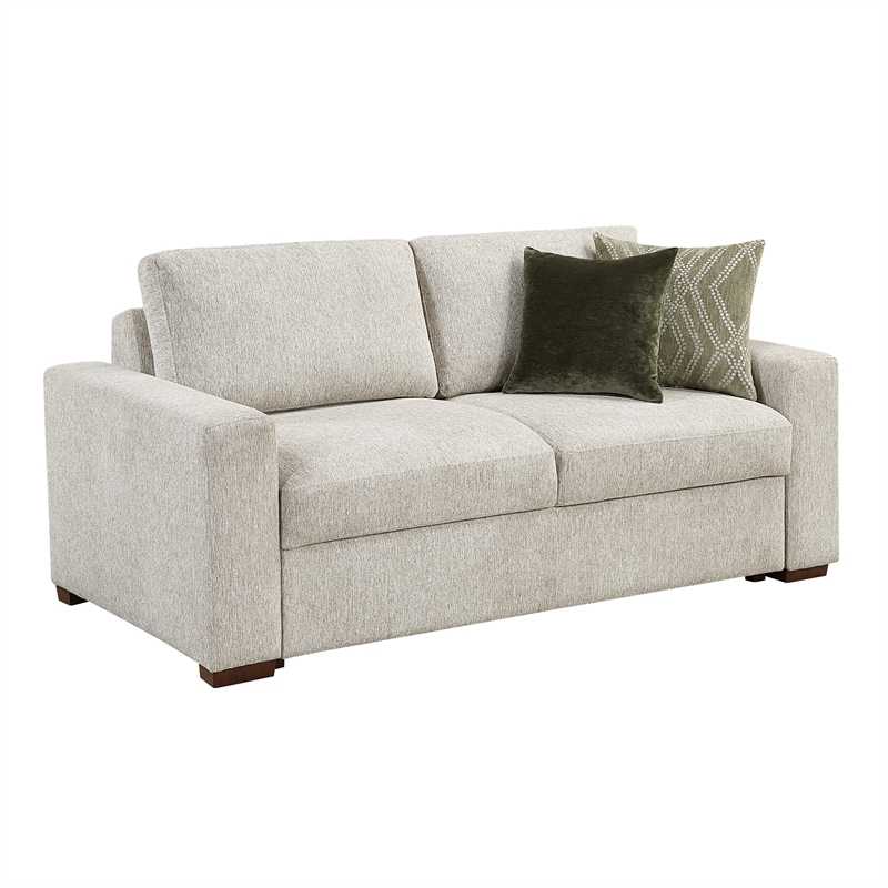 Pemberly Row Loveseat with Reversible Cushions & 2 Pillows in Sage Sand