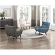 Pemberly Row Textured Wingback Accent Chair with Espresso Wood Legs in Dark Gray