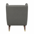 Pemberly Row Textured Wingback Accent Chair with Espresso Wood Legs in Dark Gray
