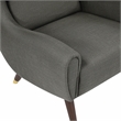 Pemberly Row Textured Wingback Accent Chair with Espresso Wood Legs in Dark Gray