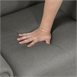 Pemberly Row Textured Wingback Accent Chair with Espresso Wood Legs in Dark Gray