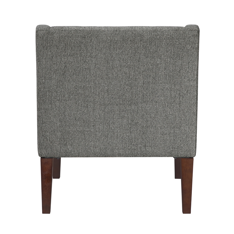Pemberly Row Textured Mid-Century Tufted Accent Chair with Wood Legs - Dark Gray