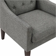 Pemberly Row Textured Mid-Century Tufted Accent Chair with Wood Legs - Dark Gray