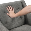 Pemberly Row Textured Mid-Century Tufted Accent Chair with Wood Legs - Dark Gray