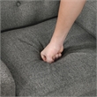 Pemberly Row Textured Mid-Century Tufted Accent Chair with Wood Legs - Dark Gray