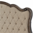 Pemberly Row Upholstered Queen Bed with Tufted Headboard in Brown Oak Finish