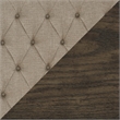 Pemberly Row Upholstered Queen Bed with Tufted Headboard in Brown Oak Finish