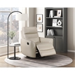 Pemberly Row Top-Grain Leather Swivel Glider Reclining Chair in Taupe