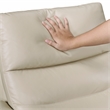 Pemberly Row Top-Grain Leather Swivel Glider Reclining Chair in Taupe