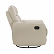 Pemberly Row Top-Grain Leather Swivel Glider Reclining Chair in Taupe