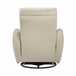 Pemberly Row Top-Grain Leather Swivel Glider Reclining Chair in Taupe