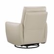 Pemberly Row Top-Grain Leather Swivel Glider Reclining Chair in Taupe