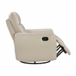 Pemberly Row Top-Grain Leather Swivel Glider Reclining Chair in Taupe