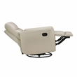 Pemberly Row Top-Grain Leather Swivel Glider Reclining Chair in Taupe
