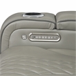Pemberly Row Leather Power Reclining Chair with Headrest and Massage in Gray