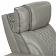 Pemberly Row Leather Power Reclining Chair with Headrest and Massage in Gray