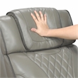 Pemberly Row Leather Power Reclining Chair with Headrest and Massage in Gray
