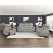 Pemberly Row Leather Power Reclining Chair with Headrest and Massage in Gray