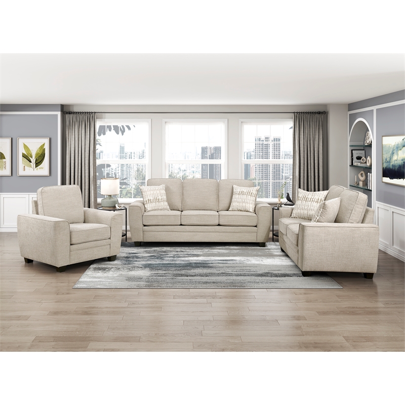 Pemberly Row Chenille Armchair with Reversible Cushions in Taupe