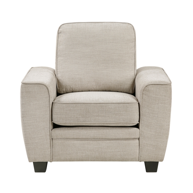 Pemberly Row Chenille Armchair with Reversible Cushions in Taupe