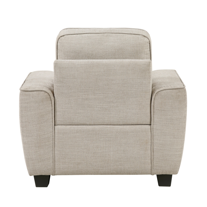 Pemberly Row Chenille Armchair with Reversible Cushions in Taupe