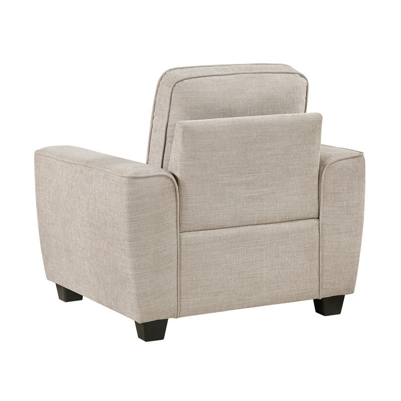 Pemberly Row Chenille Armchair with Reversible Cushions in Taupe