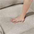 Pemberly Row Chenille Armchair with Reversible Cushions in Taupe