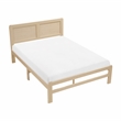 Pemberly Row Asian Hardwood Full Platform Bed with Headboard in Natural
