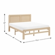 Pemberly Row Asian Hardwood Full Platform Bed with Headboard in Natural