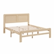 Pemberly Row Asian Hardwood Full Platform Bed with Headboard in Natural