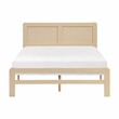 Pemberly Row Asian Hardwood Full Platform Bed with Headboard in Natural