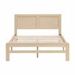 Pemberly Row Asian Hardwood Full Platform Bed with Headboard in Natural