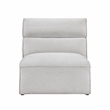 Pemberly Row Microfiber Armless Chair with Adjustable Headrest in Light Gray