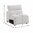 Pemberly Row Microfiber Armless Chair with Adjustable Headrest in Light Gray