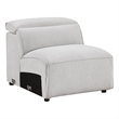 Pemberly Row Microfiber Armless Chair with Adjustable Headrest in Light Gray