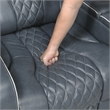 Pemberly Row Top Grain Leather Power Reclining Sofa and Loveseat in Blue