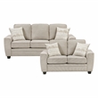 Pemberly Row Chenille 2-Piece Sofa and Loveseat Set with Pillows in Taupe
