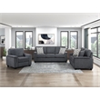 Pemberly Row Chenille Sofa with Reversible Cushions and 2 Pillows in Dark Gray