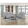 Pemberly Row Chenille 2-Piece Reclining Sofa and Loveseat Set in Gray
