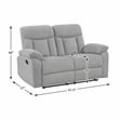 Pemberly Row Chenille 2-Piece Reclining Sofa and Loveseat Set in Gray
