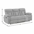 Pemberly Row Chenille 2-Piece Reclining Sofa and Loveseat Set in Gray