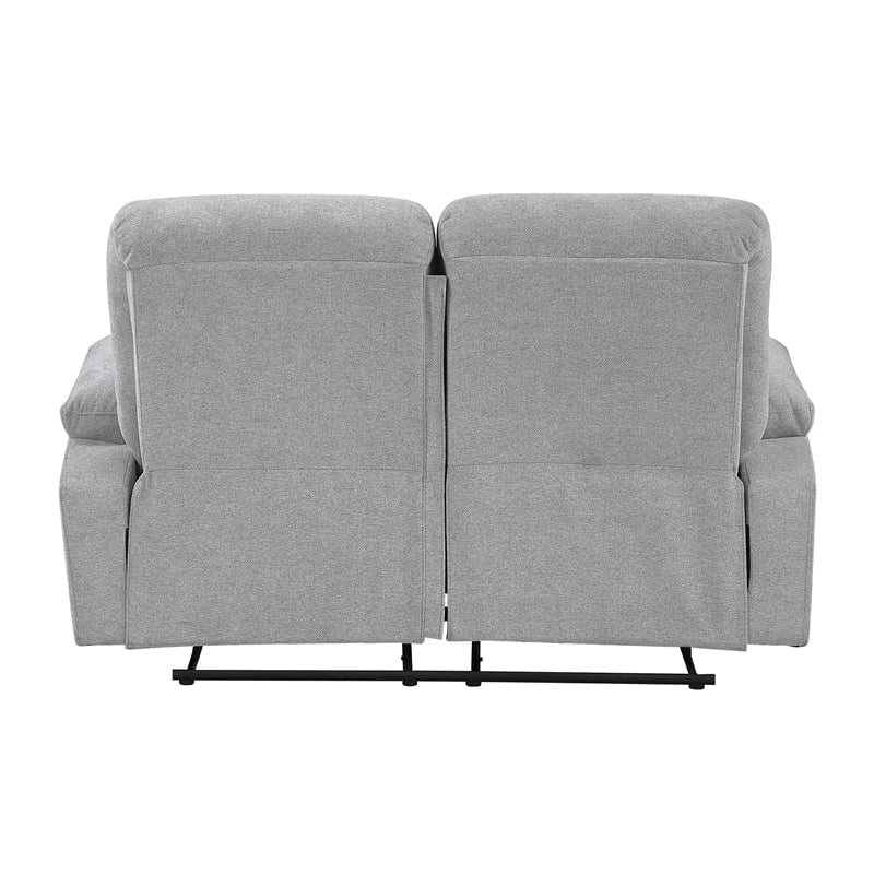 Pemberly Row Chenille 2-Piece Reclining Sofa and Loveseat Set in Gray